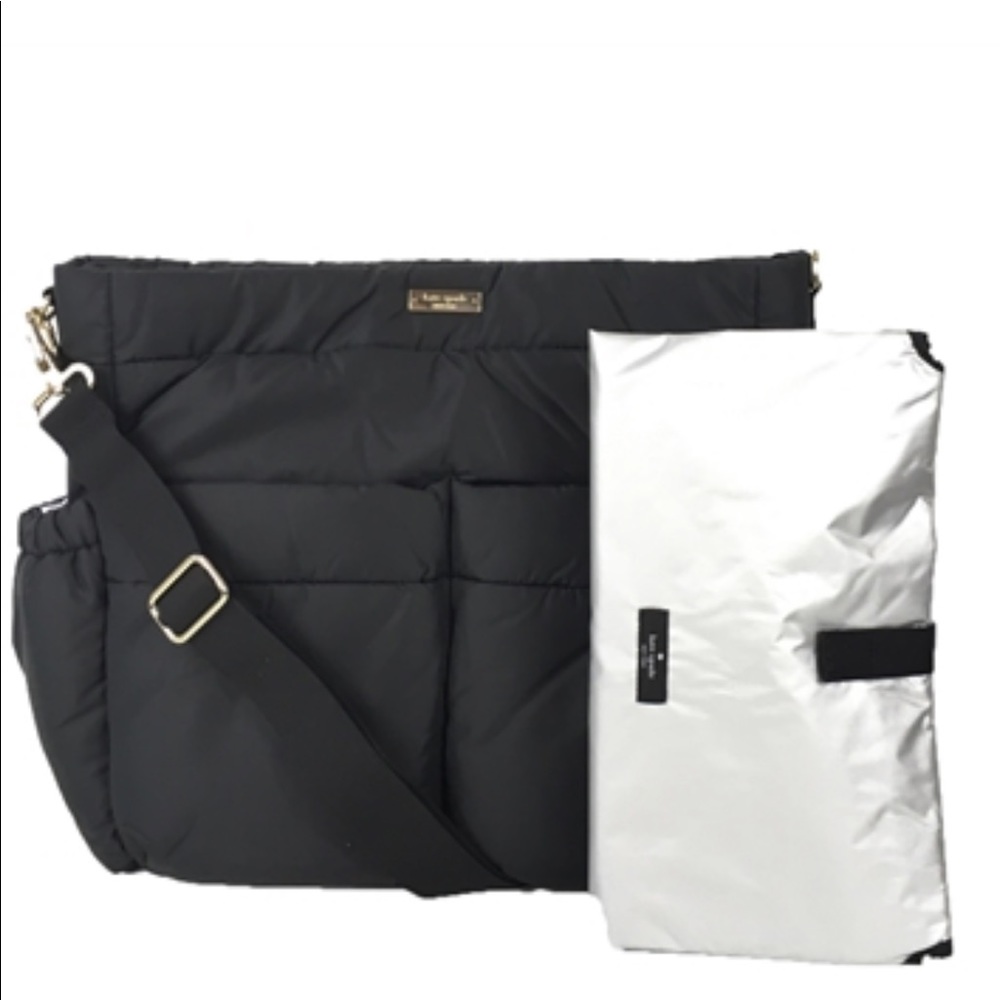 Kate Spade Adamson black nylon diaper bag
